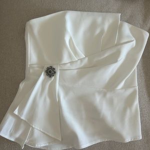 chic asymmetrical strapless top